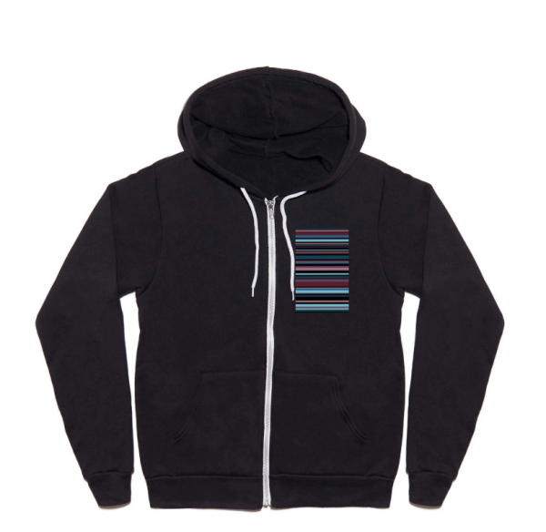 Hoodie dengan pola garis-garis mendatar